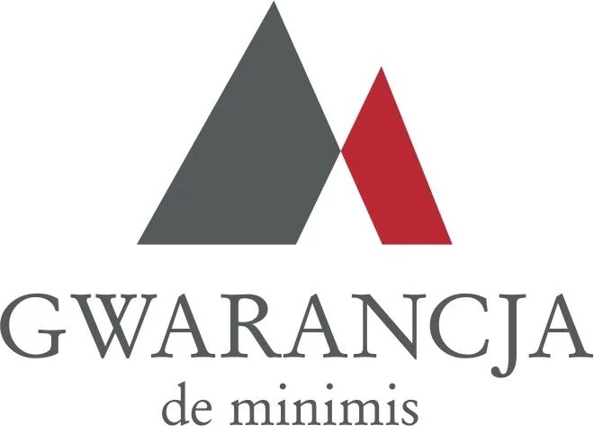 gwarancja de minimis logo czerwono szare
